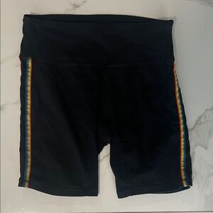 Target Black Bike Shorts with Rainbow Stripe